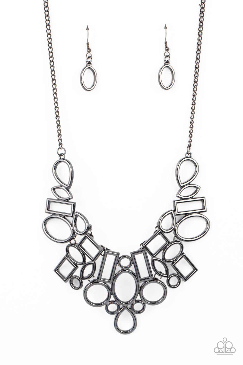 Geometric Grit - Black (Gunmetal) Necklace