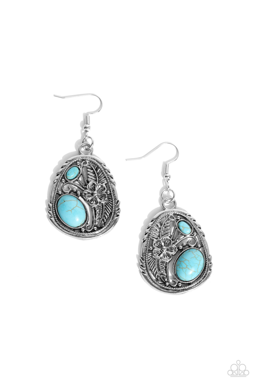 Hibiscus Harvest - Blue (Turquoise) Earring