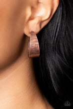 Load image into Gallery viewer, Lecture on Texture - Copper Hoop Earring
