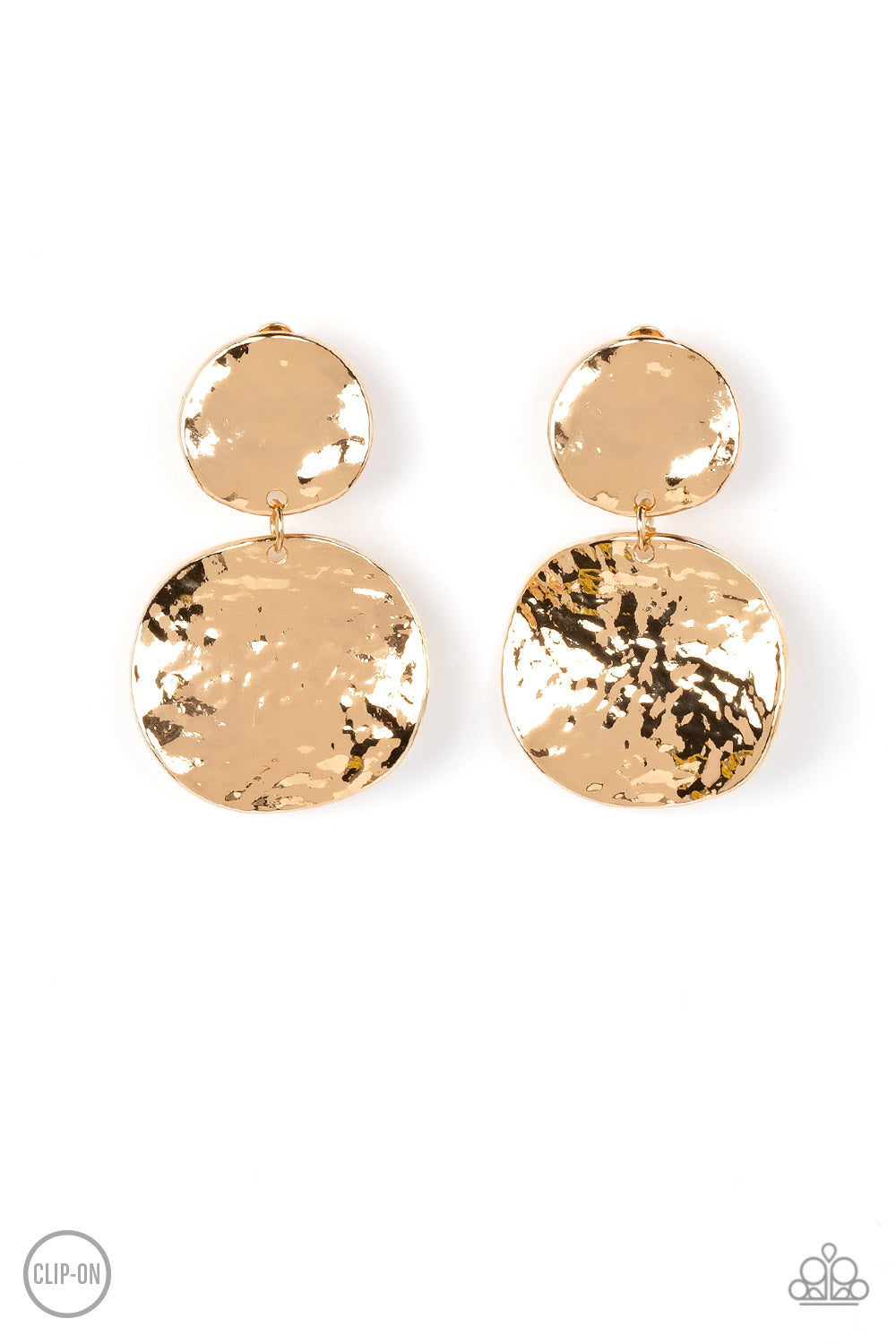 Rush Hour - Gold Clip-On Earring