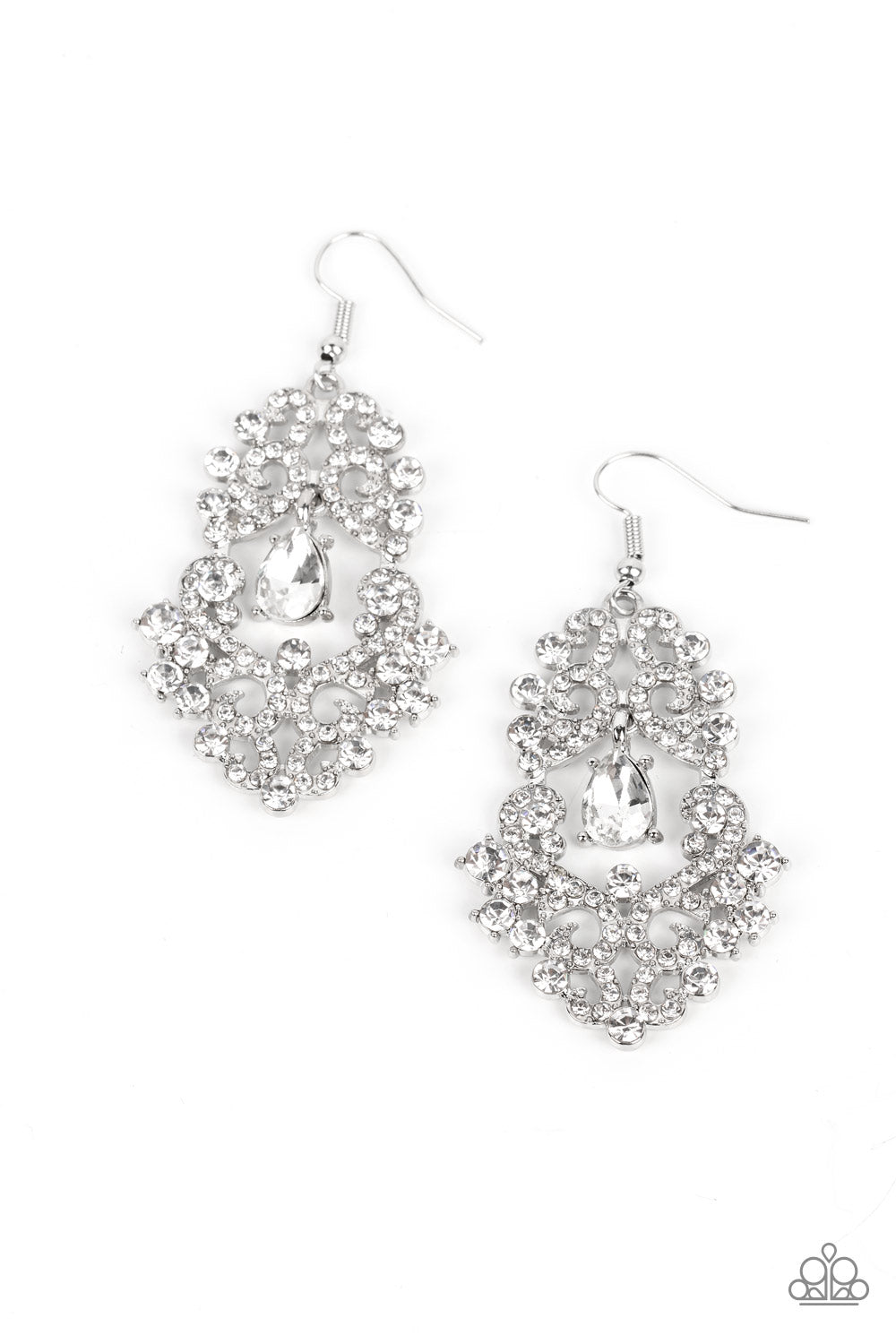 Sociable Sparkle - White (Rhinestone) Earring