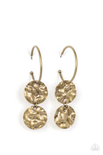 Load image into Gallery viewer, Sending Shock Waves - Brass Hoop Earring
