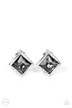 Load image into Gallery viewer, Sparkle Squared - Silver (Smoky) Clip-On Earring
