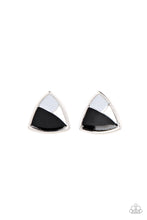 Load image into Gallery viewer, Kaleidoscopic Collision - Black (White Accents) Post Earring

