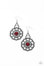 Load image into Gallery viewer, Floral Renaissance - Red (White Rhinestone) Earring
