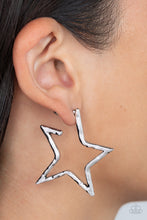 Load image into Gallery viewer, All-Star Attitude - Silver Hoop Earring

