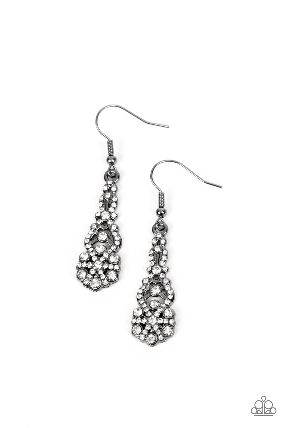 GLITZY on All Counts - Black (Gunmetal) Earring