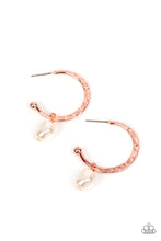 Load image into Gallery viewer, GLAM Overboard - Copper (White Pearl) Earring
