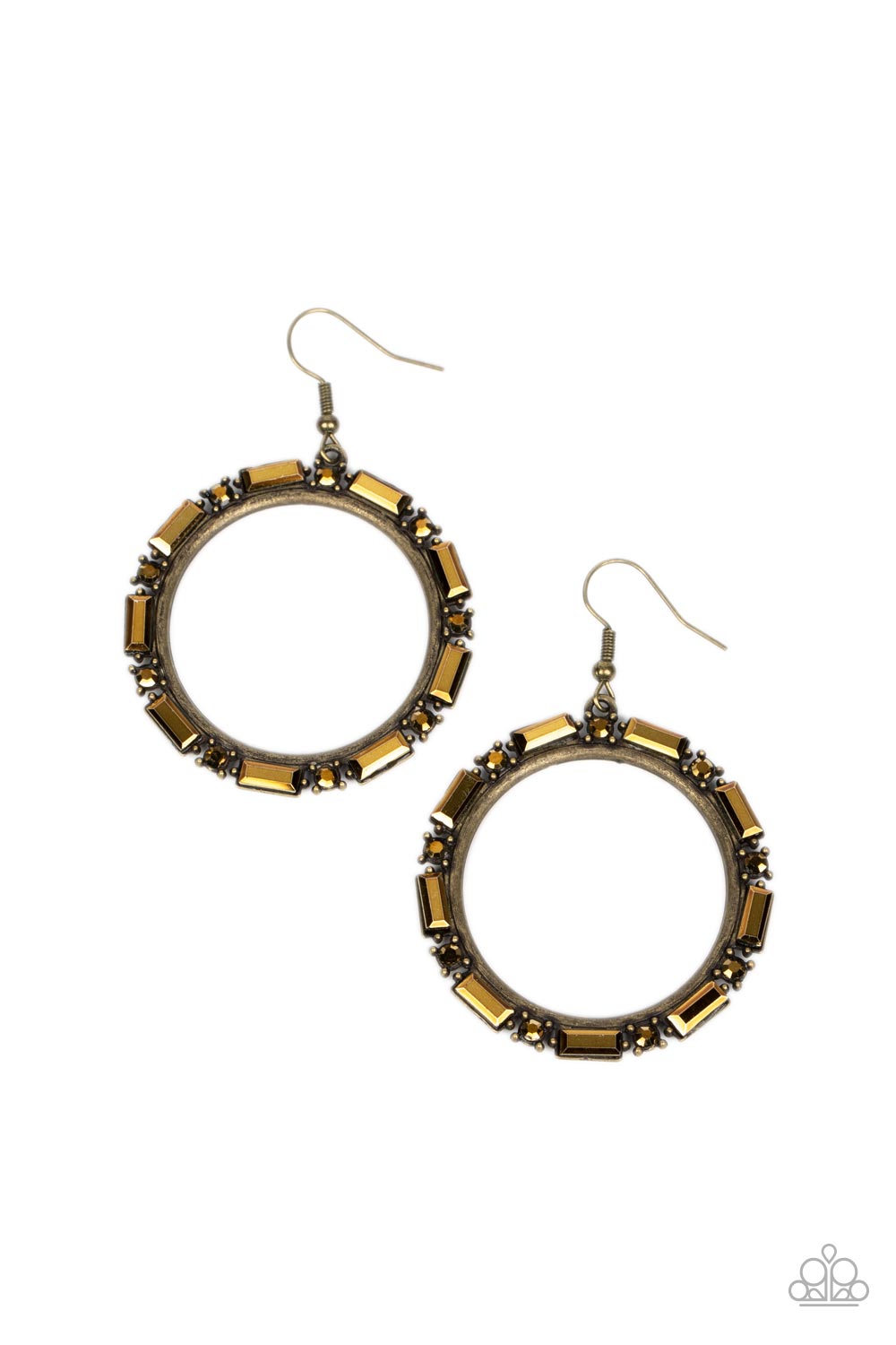 Gritty Glow - Brass (Aurum Rhinestone) Earring