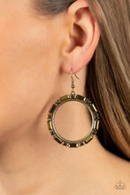 Load image into Gallery viewer, Gritty Glow - Brass (Aurum Rhinestone) Earring
