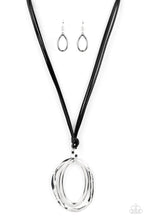 Load image into Gallery viewer, Long OVAL-due - Black Necklace

