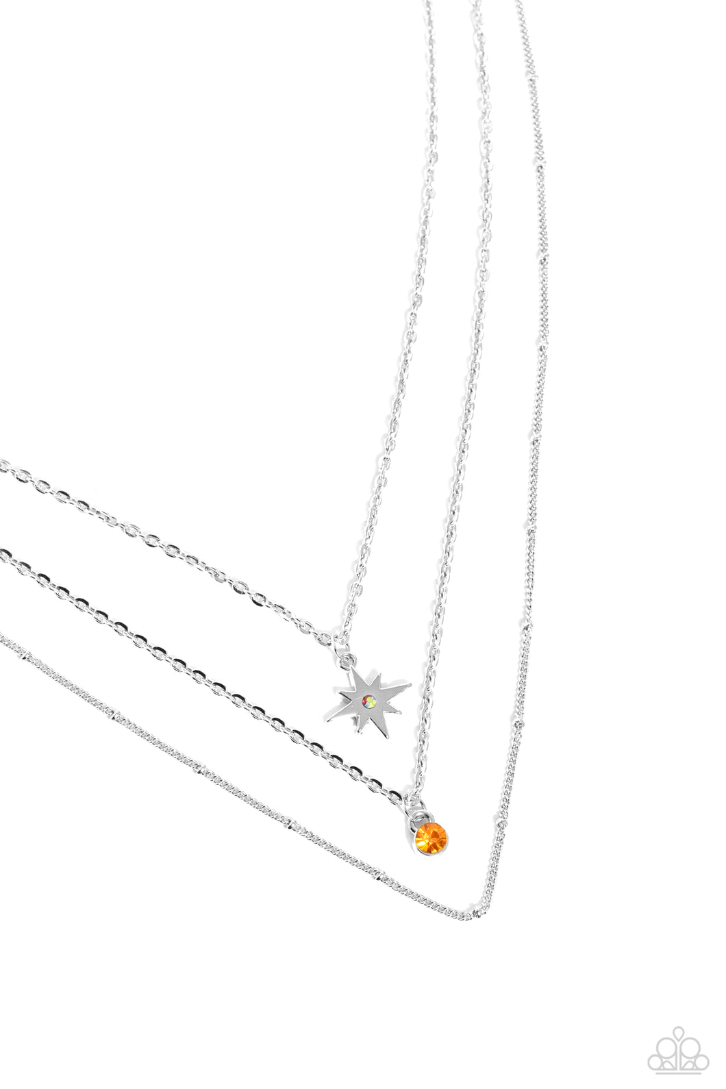 Trendy Twinkle - Orange (Iridescent) Necklace