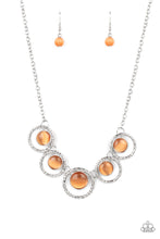 Load image into Gallery viewer, Elliptical Enchantment - Orange (Cat&#39;s Eye Stone) Necklace
