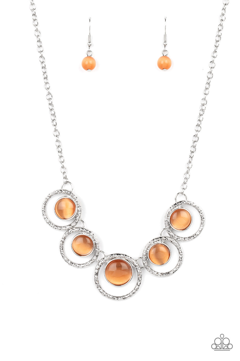 Elliptical Enchantment - Orange (Cat's Eye Stone) Necklace