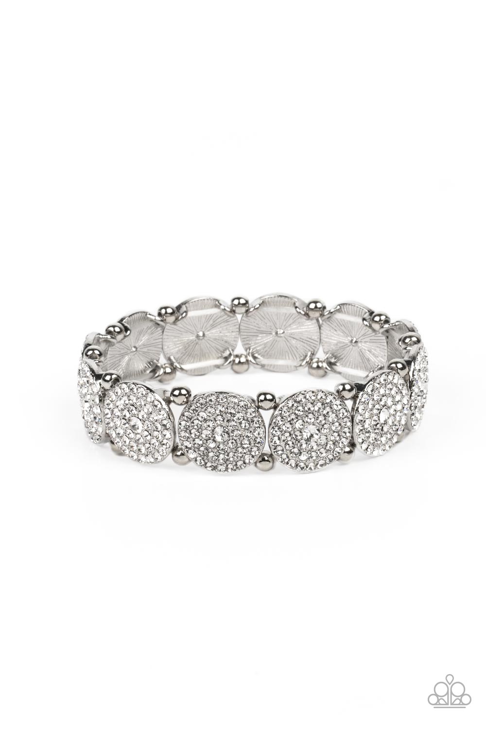 Palace Intrigue - White (Glassy Rhinestone) Bracelet