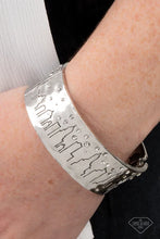 Load image into Gallery viewer, Starry Skyscrapers - White (Rhinestone) City Skyline - Silver Bracelet
