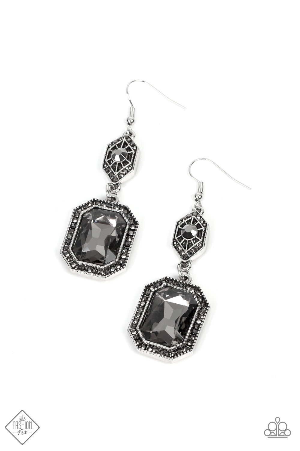 Starry-Eyed Sparkle - Silver (Hematite) Earring (MM-0822)