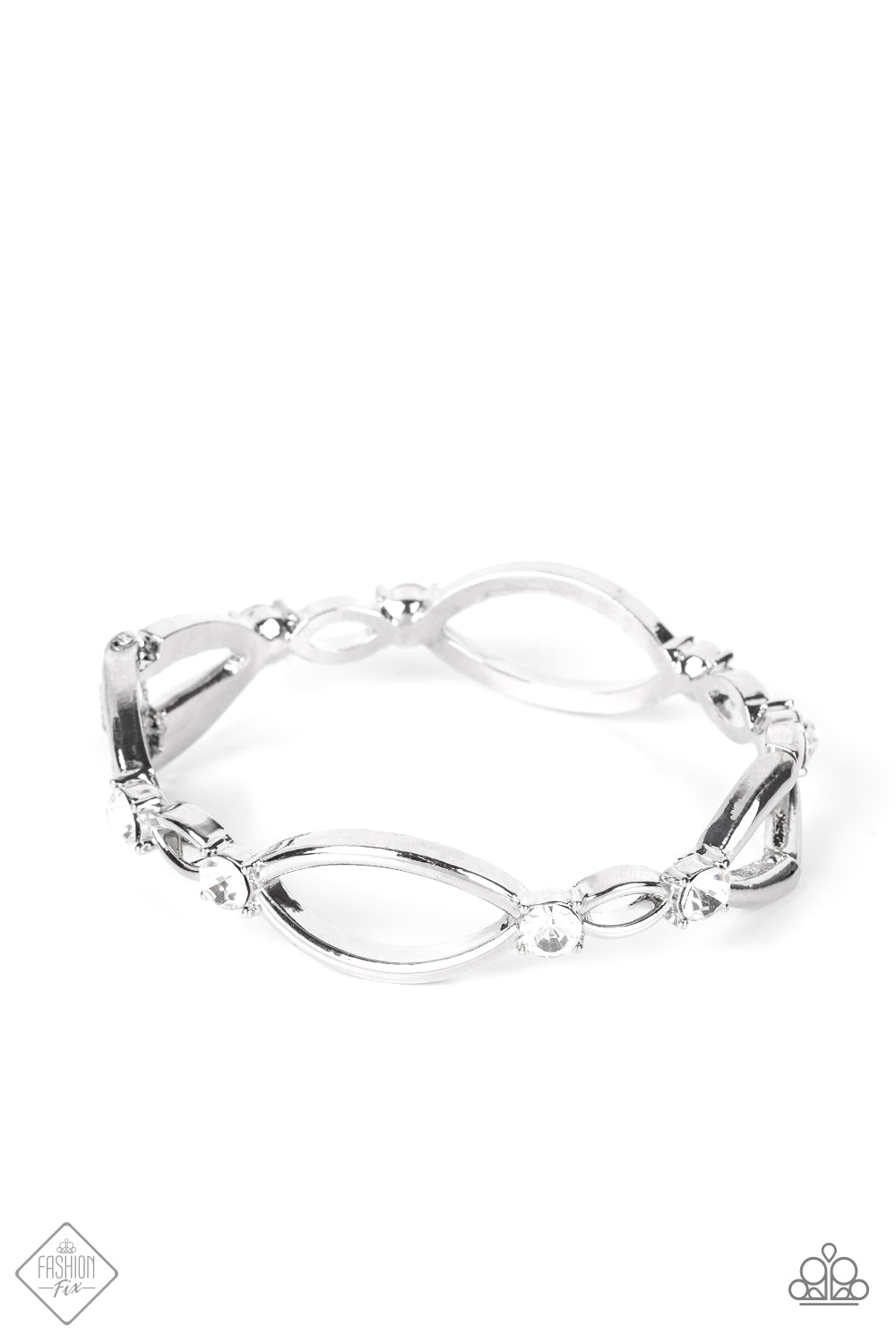 Interwoven Illusion - White (Rhinestone) Bracelet (GM-0622)