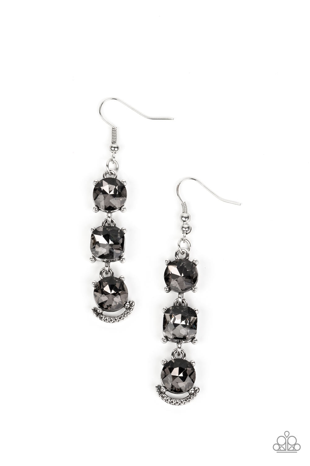 Determined to Dazzle - Silver (Smoky Rhinestone) Earring