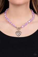 Load image into Gallery viewer, Color Me Smitten - Purple (Pearly Heart Beads) Necklace
