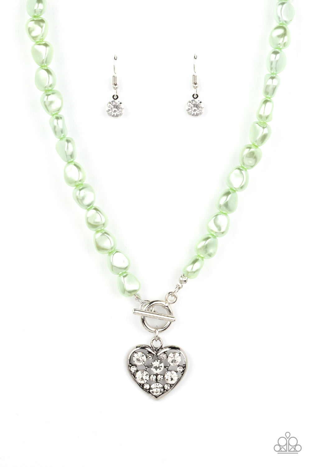 Color Me Smitten - Green (Heart) Necklace