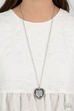 Load image into Gallery viewer, Prismatically Twitterpated - Silver (Smoky Heart) Necklace
