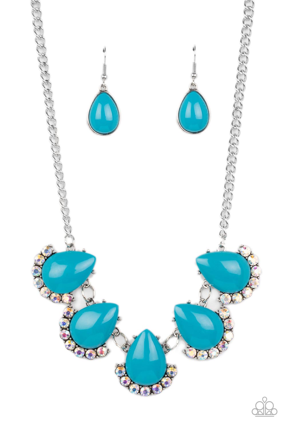 Ethereal Exaggerations - Blue Teardrop Bead) Necklace