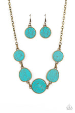Load image into Gallery viewer, Santa Fe Flats - Brass (Turquoise) Necklace

