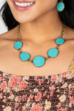 Load image into Gallery viewer, Santa Fe Flats - Brass (Turquoise) Necklace
