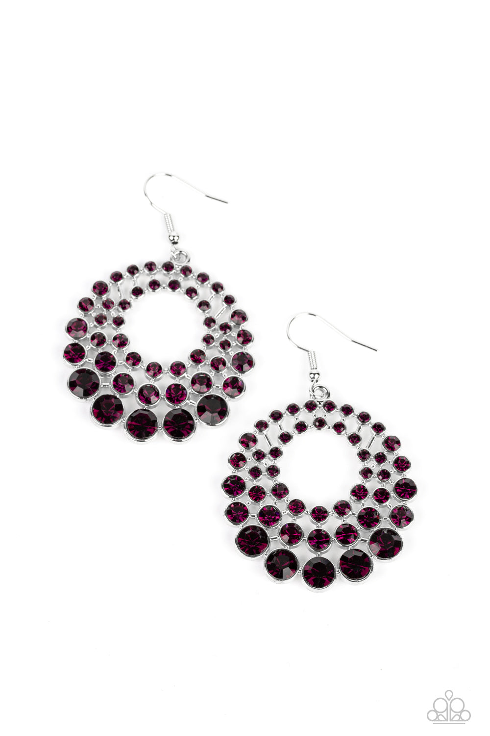 So Self-GLOW-rious - Purple (Glassy Rhinestone) Earring