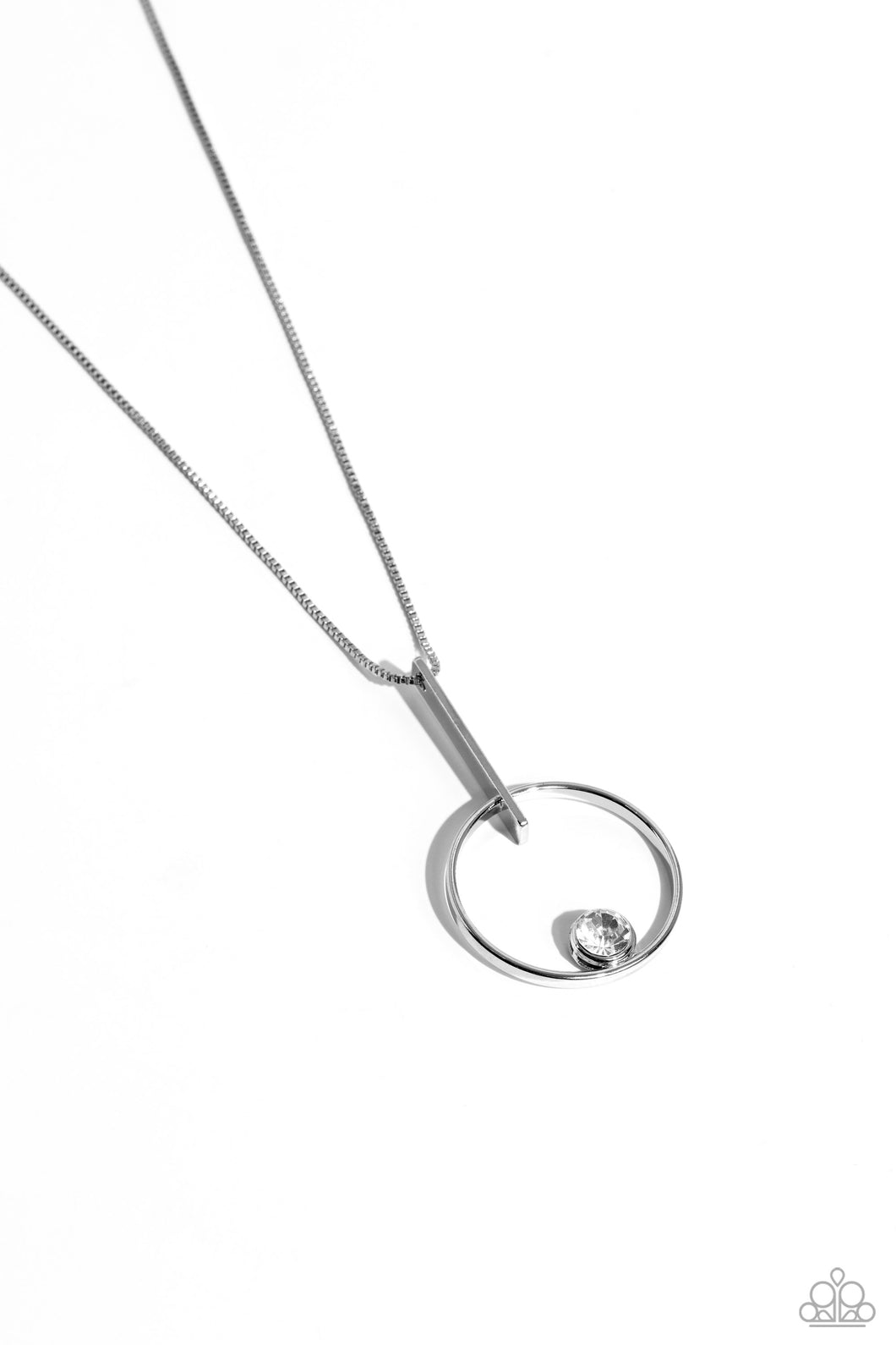 Hooped Theory - White (Solitaire Rhinestone) Necklace