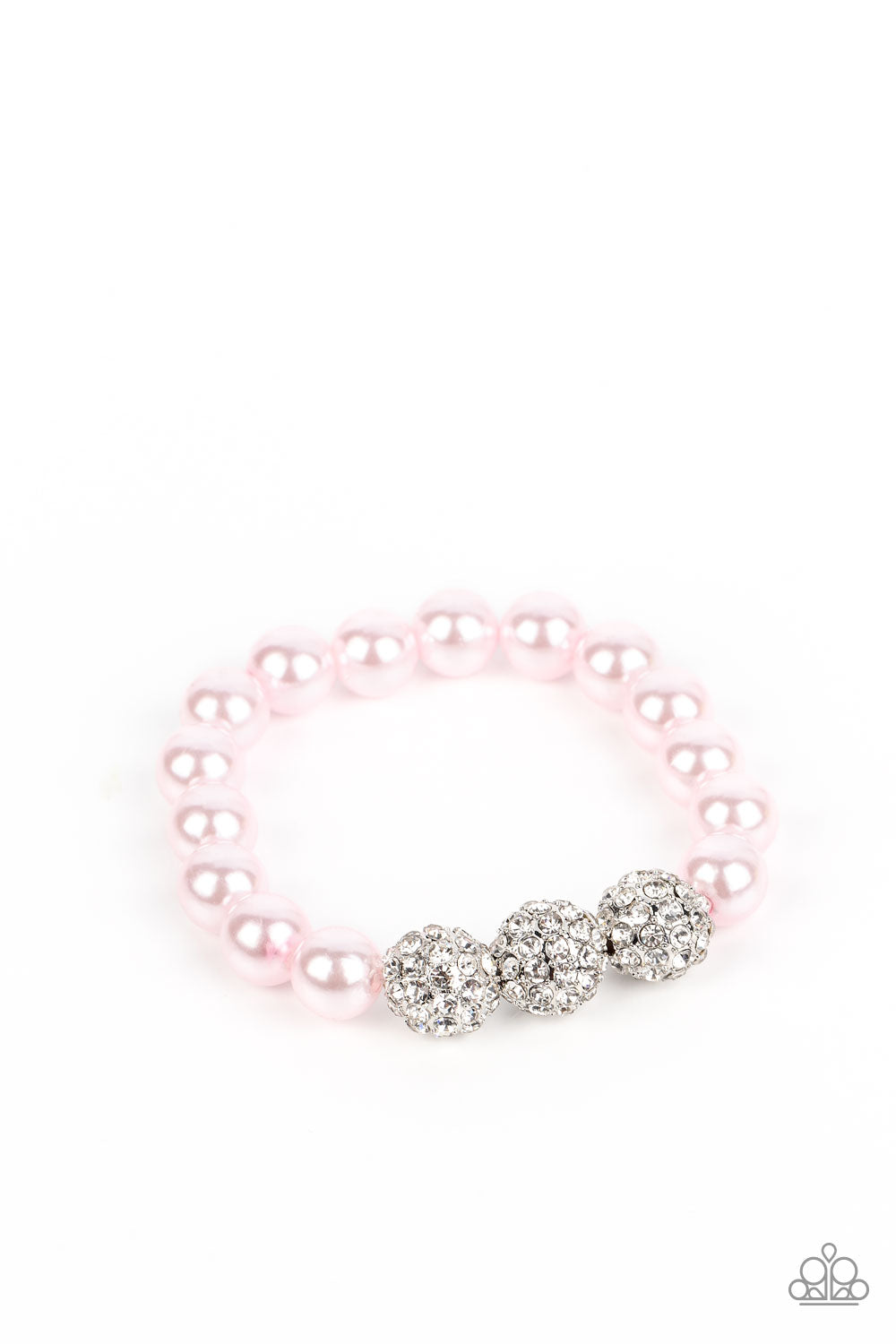 Breathtaking Ball - Pink (Pearl/Rhinestone) Bracelet