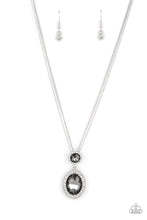 Load image into Gallery viewer, Castle Diamonds - Silver (Smokey Rhinestone) Necklace
