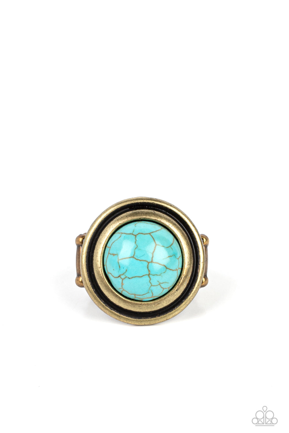 Drive You Wild - Brass (Turquoise) Ring