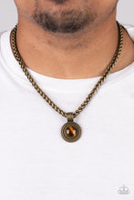 Load image into Gallery viewer, Pendant Dreams - Brass (Tiger&#39;s Eye Stone) Necklace
