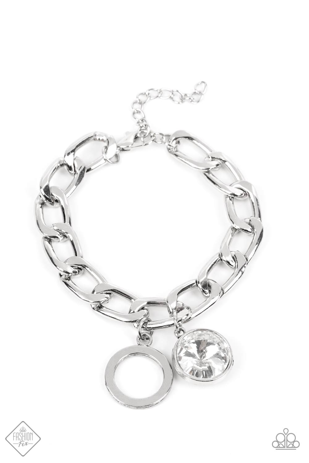 Unyielding Roar - White (Rhinestone) Bracelet (MM-0922)