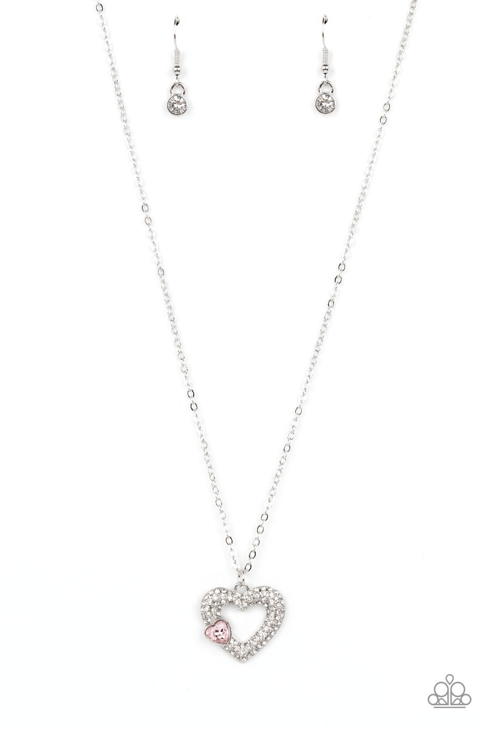 Bedazzled Bliss - Pink (Heart) Necklace