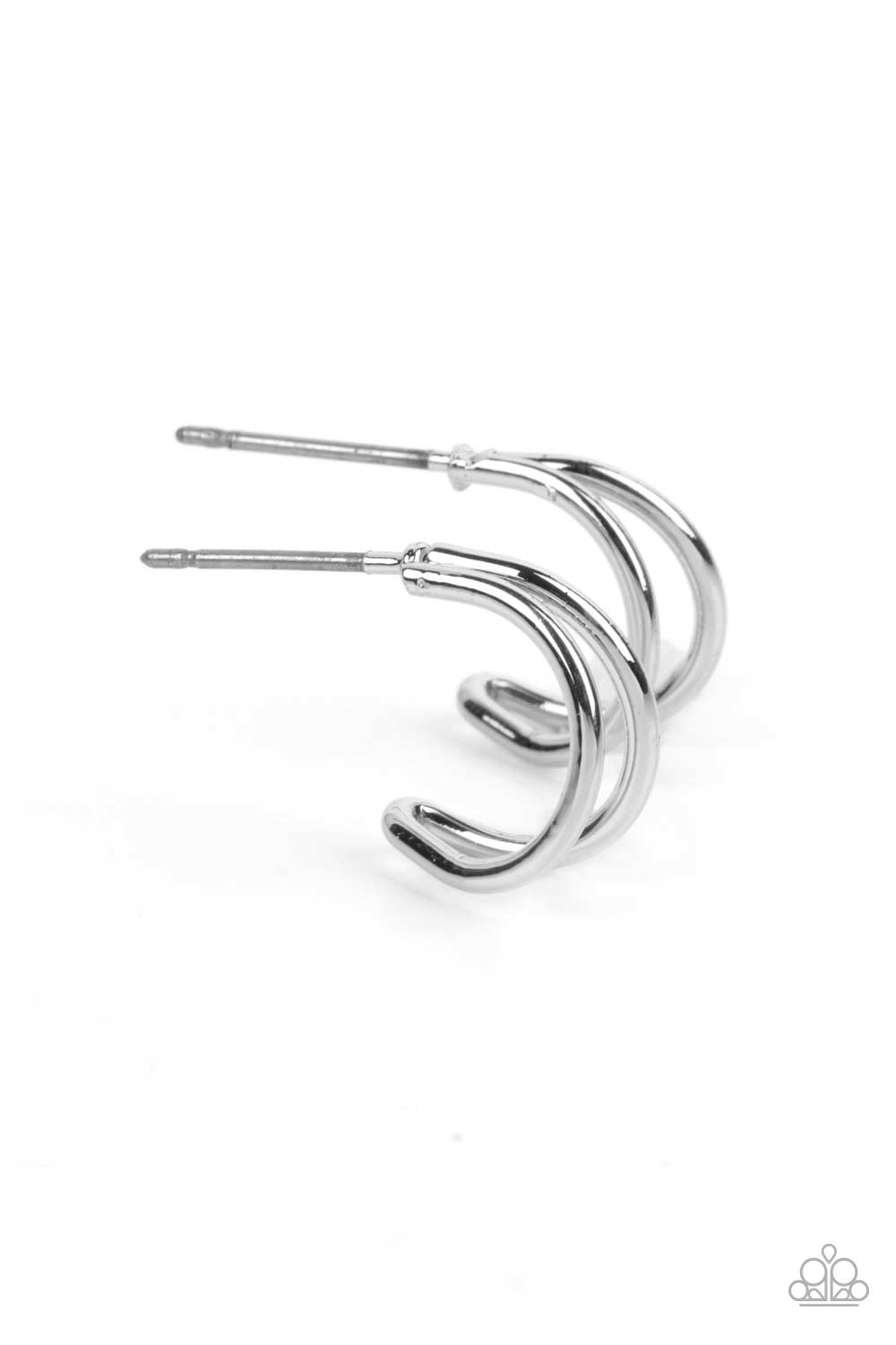 Charming Crescents - Silver Hoop Earring