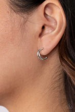 Load image into Gallery viewer, Charming Crescents - Silver Hoop Earring
