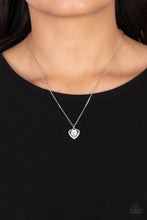 Load image into Gallery viewer, Effulgently Engaged - White (Rhinestone Heart) Necklace
