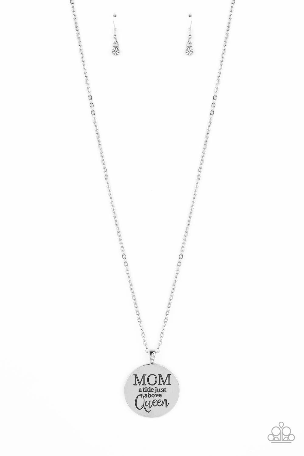 Mother Dear - White (Rhinestone) Necklace