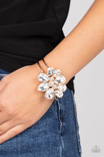 Load image into Gallery viewer, DAUNTLESS is More - Gold (White Crystal-Like Teardrop Gem) Bracelet
