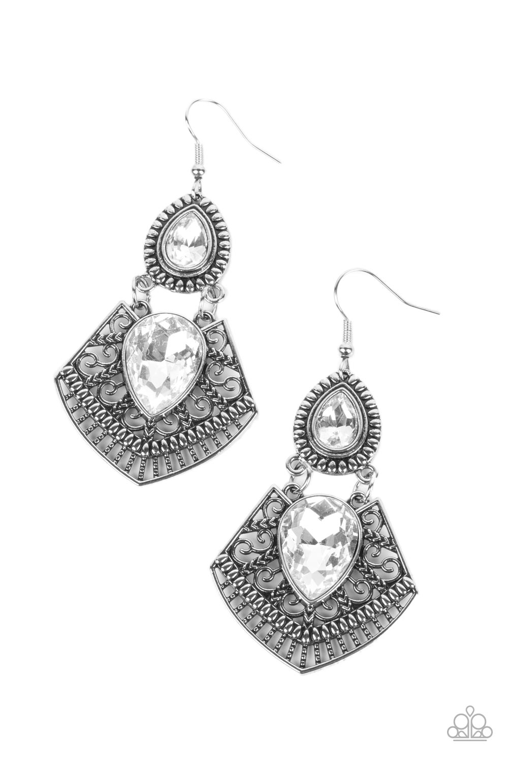 Royal Remix - White (Teardrop Gem) Earring