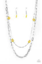 Load image into Gallery viewer, Bold Buds - Yellow (Seed Bead Flowers) Necklace
