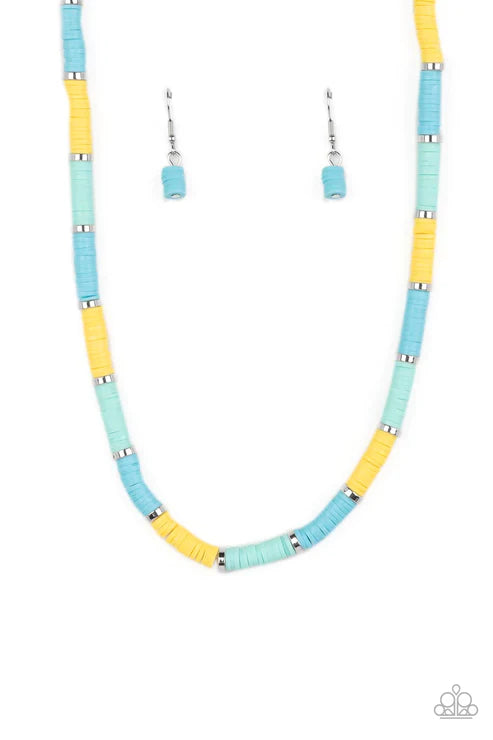 Rainbow Road - Blue (Rubber Disc) Necklace