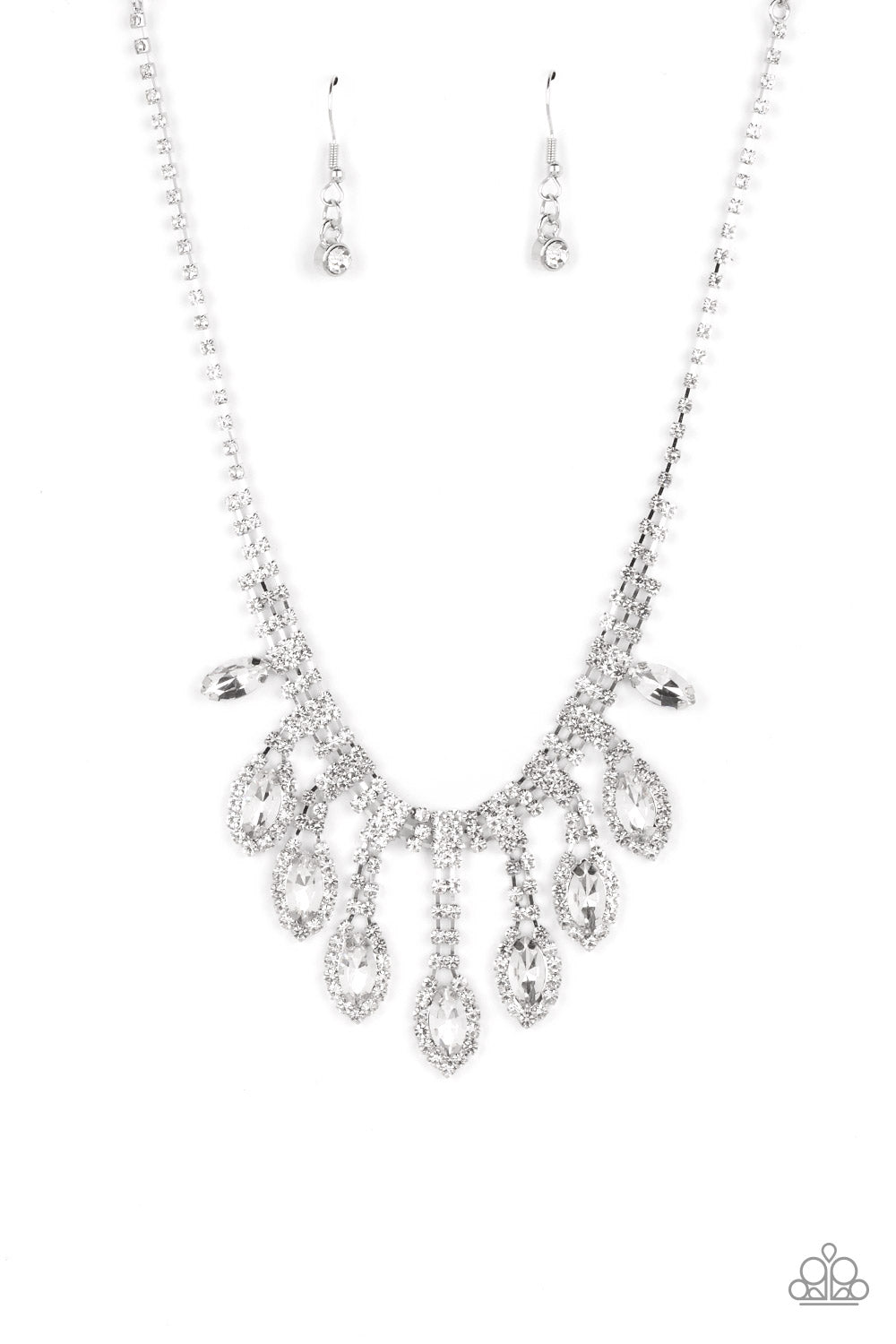 REIGNING Romance - White (Rhinestone) Necklace