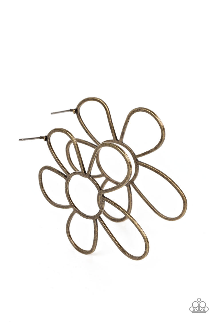 Rustic Rarity - Brass (Flower) Earring