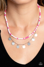 Load image into Gallery viewer, Comet Candy - Pink (White Seed Bead) Necklace
