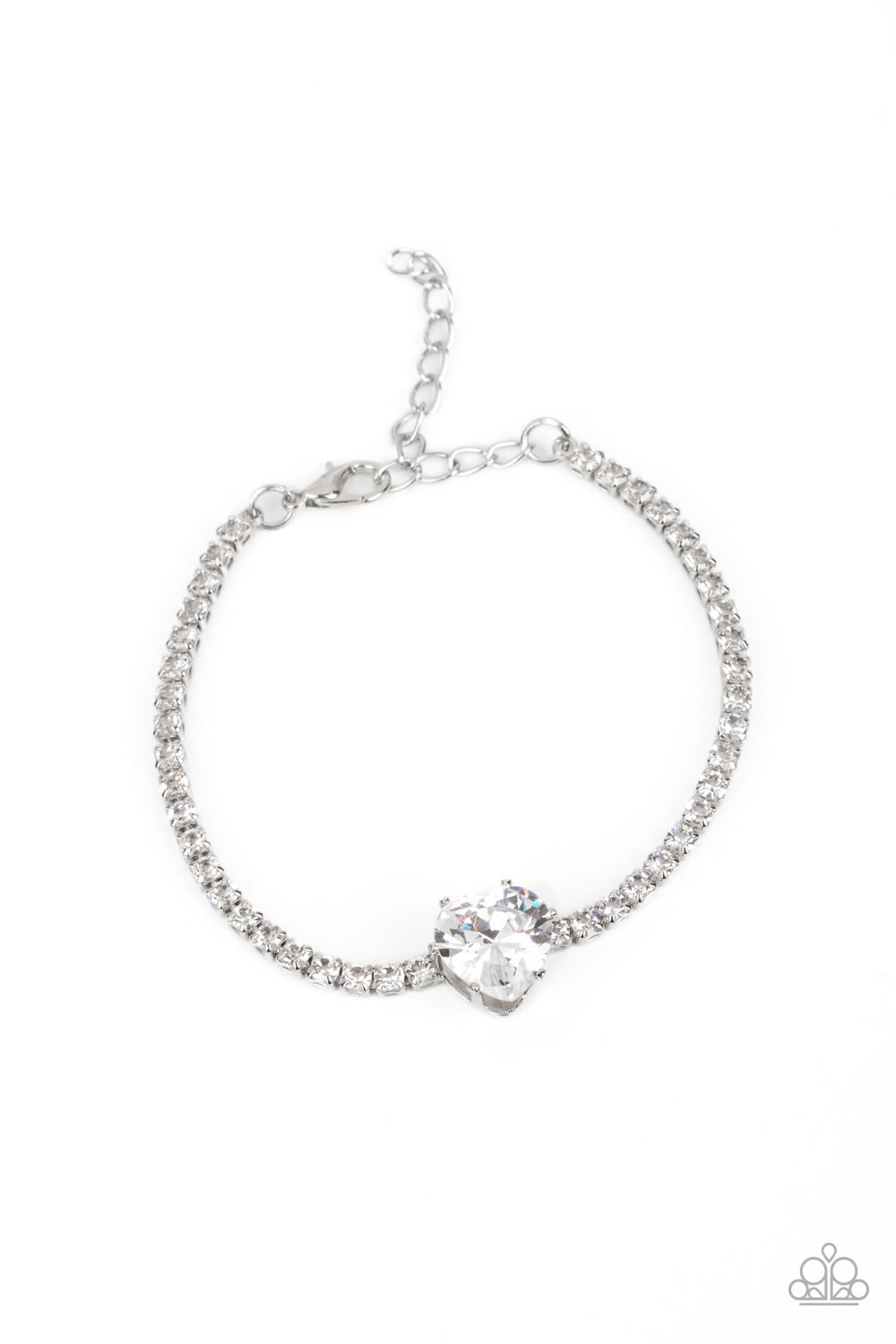 Bedazzled Beauty - White (Heart) Bracelet