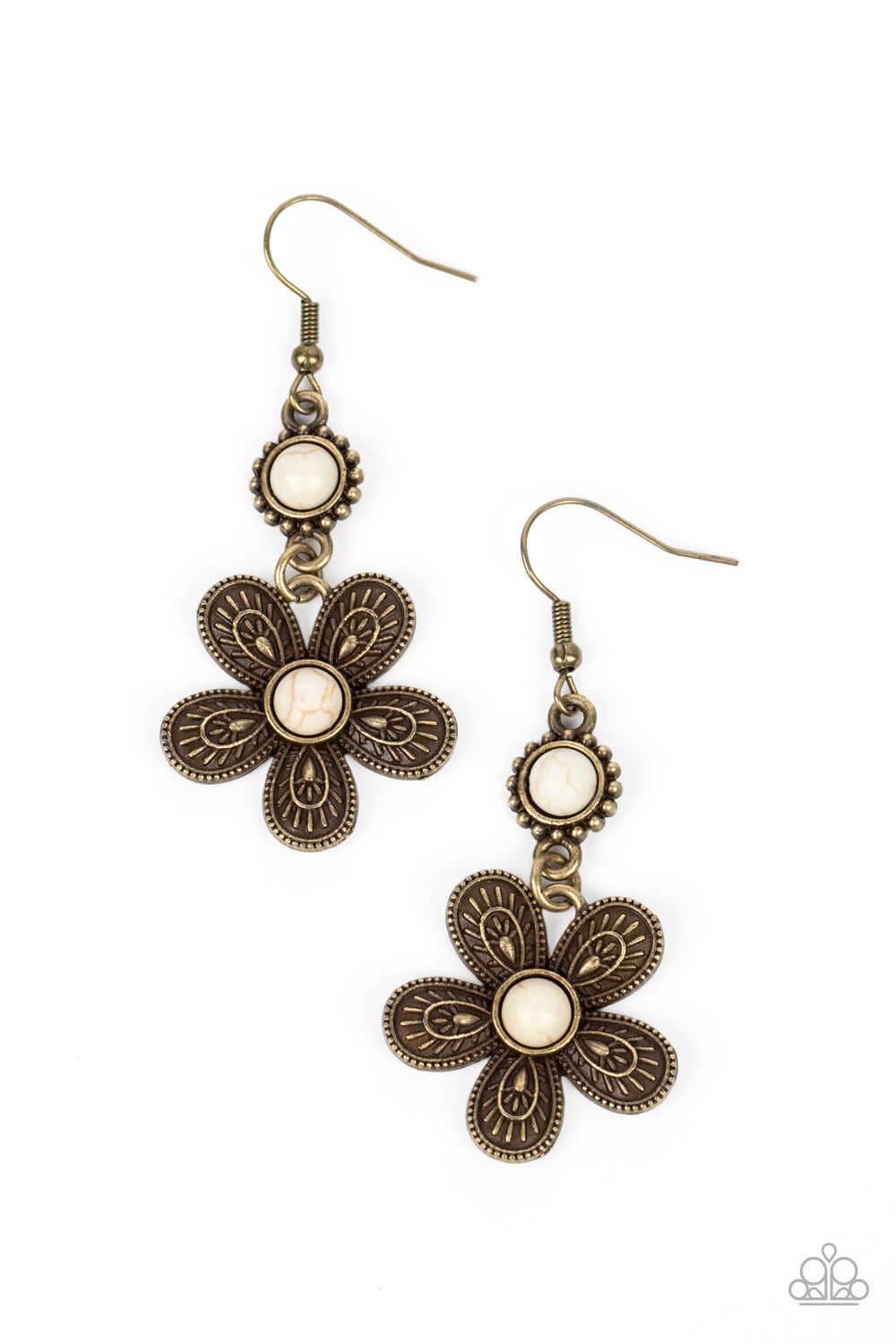 Free-Spirited Flourish - Brass (Flower) Earring